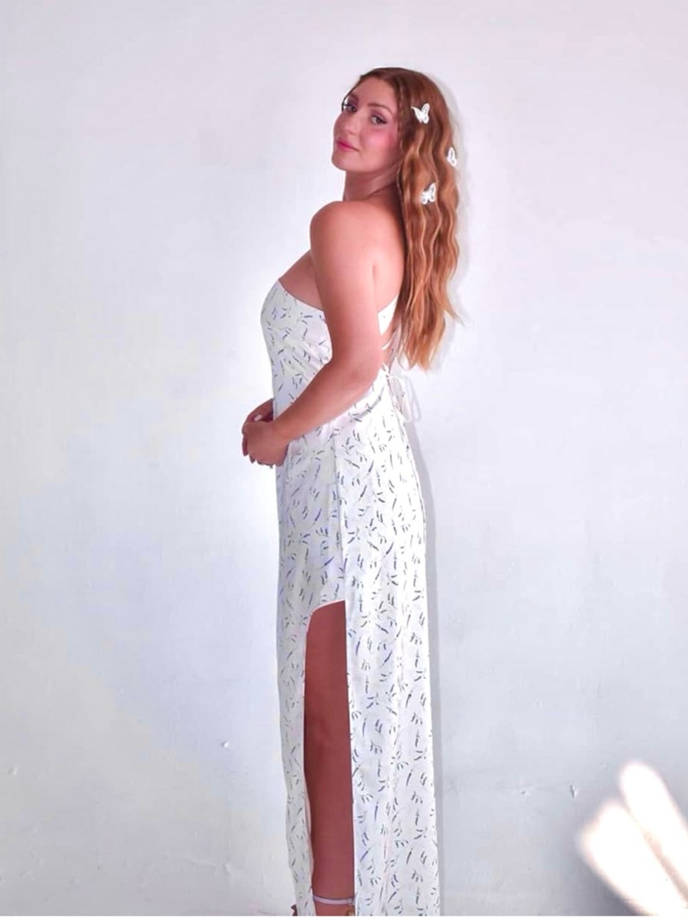 The Drop Women's Floral Print One Shoulder Maxi Dress w. Slit - Multiple Sizes